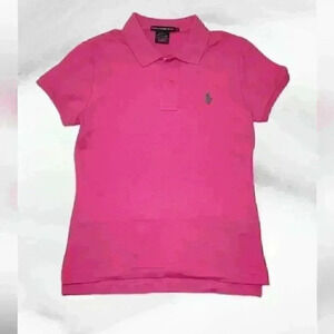 Ralph Lauren Skinny Fit Women's Polo Shirt Pink Size Medium 💗